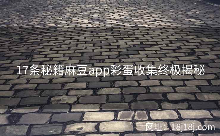 17条秘籍麻豆app彩蛋收集终极揭秘