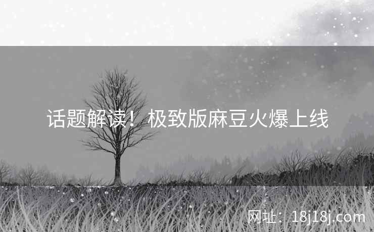 话题解读！极致版麻豆火爆上线